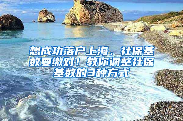 想成功落户上海，社保基数要缴对！教你调整社保基数的3种方式