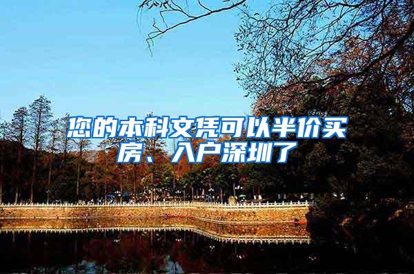 您的本科文凭可以半价买房、入户深圳了