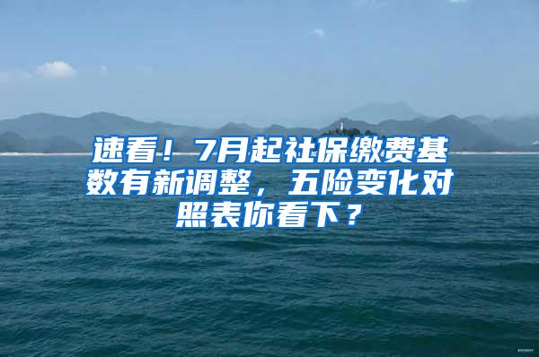 速看！7月起社保缴费基数有新调整，五险变化对照表你看下？