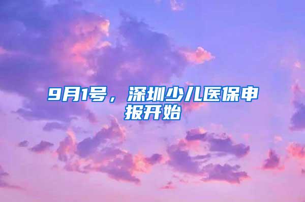 9月1号，深圳少儿医保申报开始