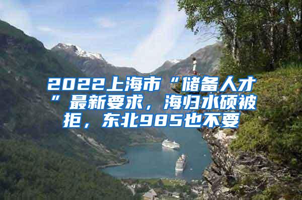 2022上海市“储备人才”最新要求，海归水硕被拒，东北985也不要