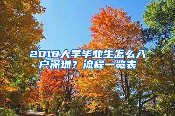 2018大学毕业生怎么入户深圳？流程一览表