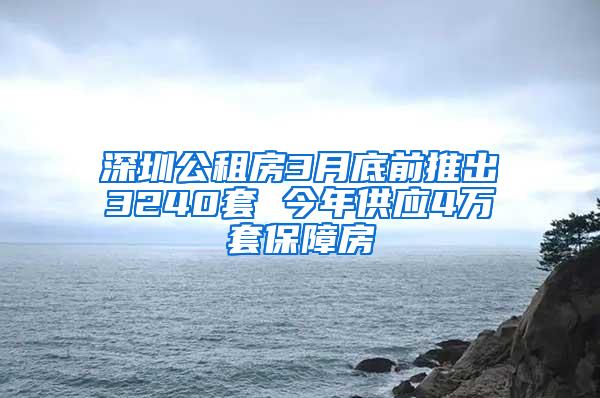 深圳公租房3月底前推出3240套 今年供应4万套保障房