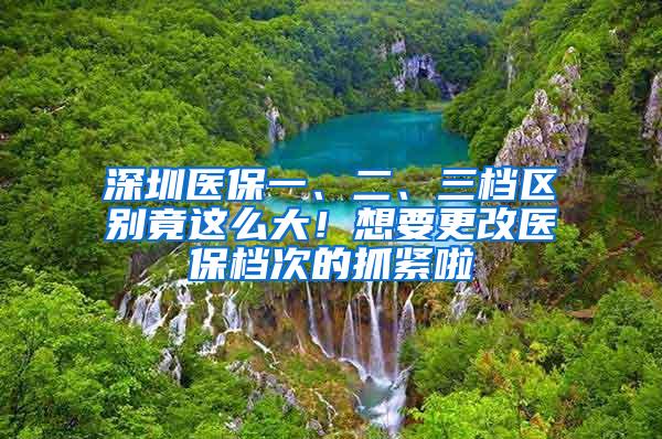 深圳医保一、二、三档区别竟这么大！想要更改医保档次的抓紧啦