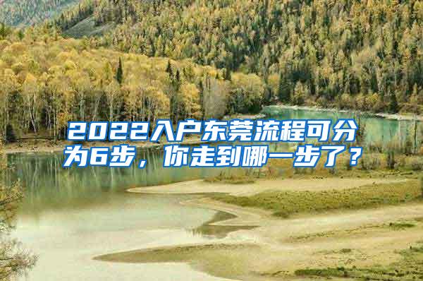 2022入户东莞流程可分为6步，你走到哪一步了？