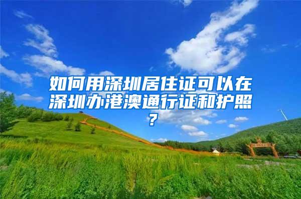 如何用深圳居住证可以在深圳办港澳通行证和护照？