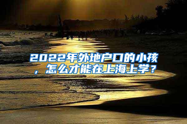 2022年外地户口的小孩，怎么才能在上海上学？