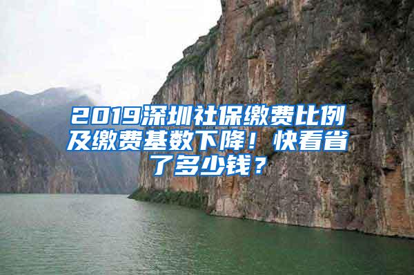 2019深圳社保缴费比例及缴费基数下降！快看省了多少钱？