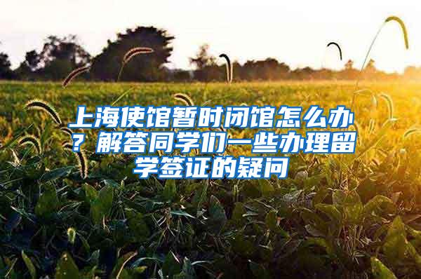 上海使馆暂时闭馆怎么办？解答同学们一些办理留学签证的疑问