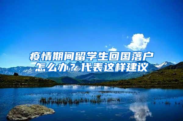 疫情期间留学生回国落户怎么办？代表这样建议