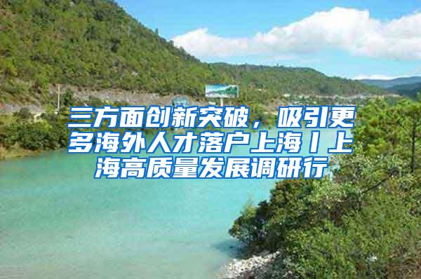 三方面创新突破，吸引更多海外人才落户上海丨上海高质量发展调研行