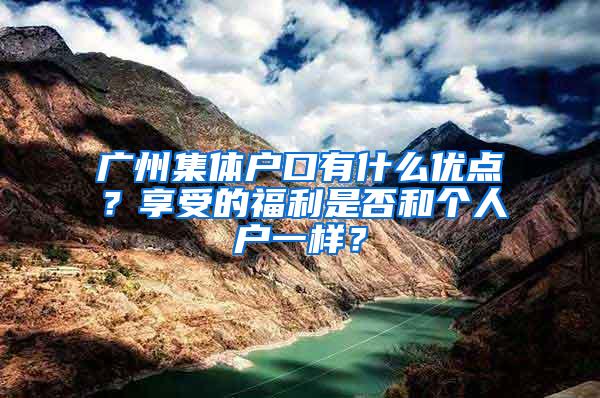 广州集体户口有什么优点？享受的福利是否和个人户一样？