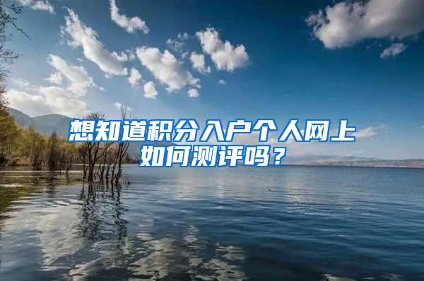 想知道积分入户个人网上如何测评吗？