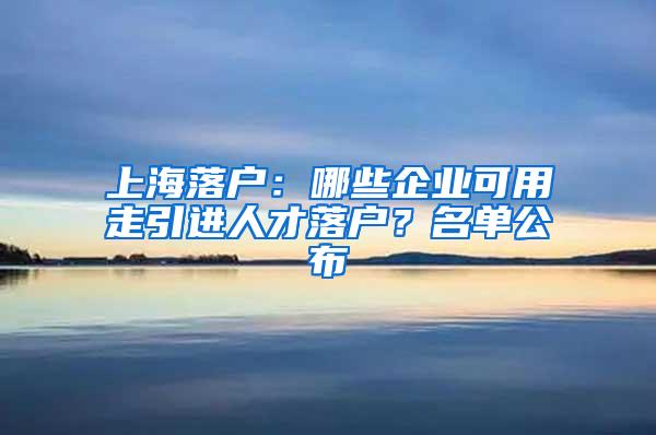 上海落户：哪些企业可用走引进人才落户？名单公布