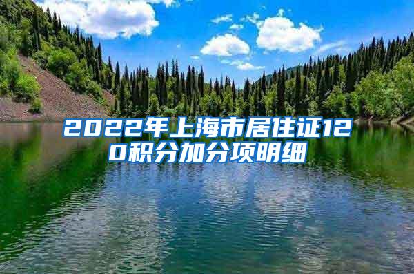 2022年上海市居住证120积分加分项明细