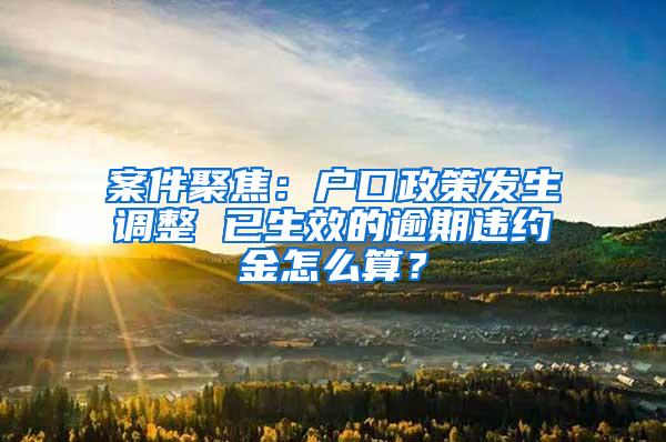 案件聚焦：户口政策发生调整 已生效的逾期违约金怎么算？