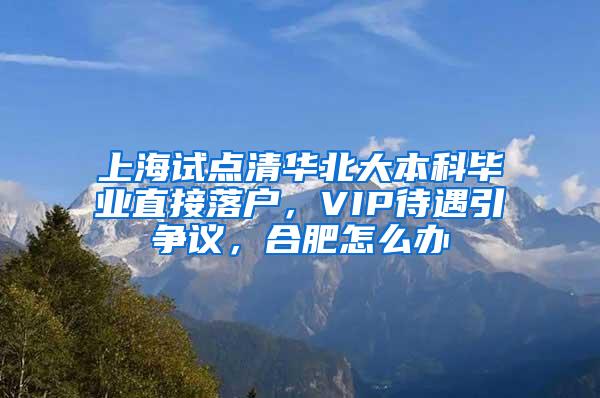 上海试点清华北大本科毕业直接落户，VIP待遇引争议，合肥怎么办