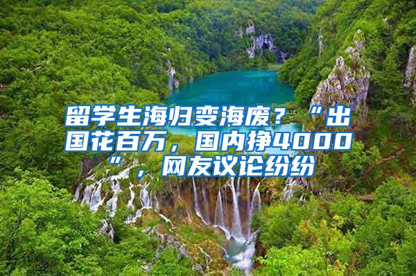 留学生海归变海废？“出国花百万，国内挣4000”，网友议论纷纷