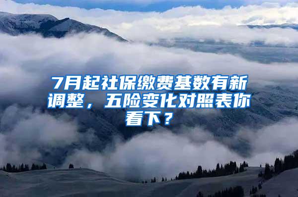 7月起社保缴费基数有新调整，五险变化对照表你看下？