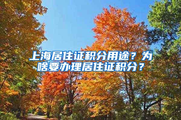 上海居住证积分用途？为啥要办理居住证积分？