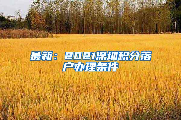 最新：2021深圳积分落户办理条件