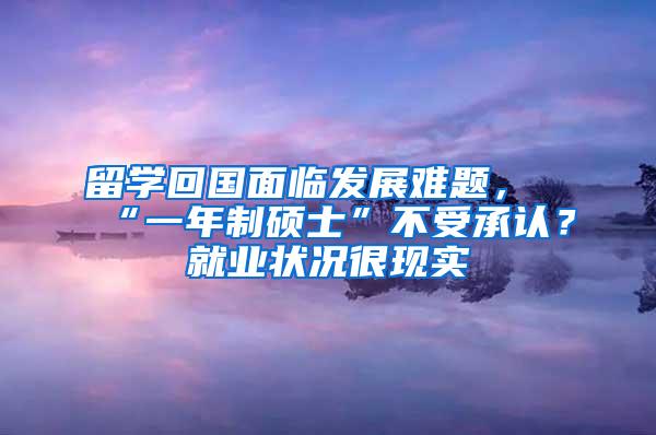 留学回国面临发展难题，“一年制硕士”不受承认？就业状况很现实