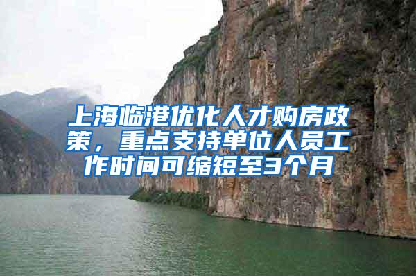 上海临港优化人才购房政策，重点支持单位人员工作时间可缩短至3个月