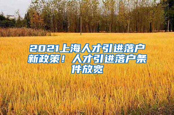 2021上海人才引进落户新政策！人才引进落户条件放宽