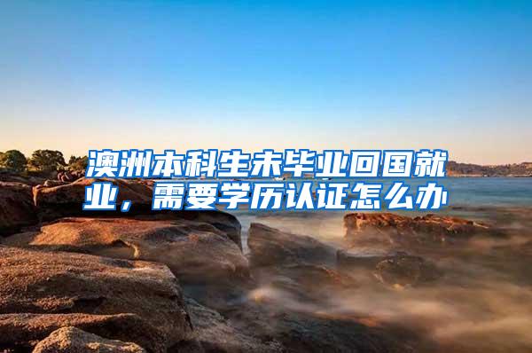 澳洲本科生未毕业回国就业，需要学历认证怎么办