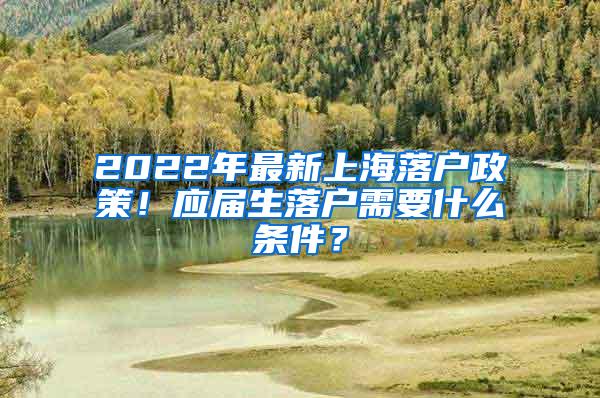 2022年最新上海落户政策！应届生落户需要什么条件？