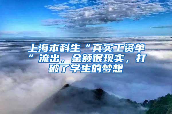 上海本科生“真实工资单”流出，金额很现实，打破了学生的梦想