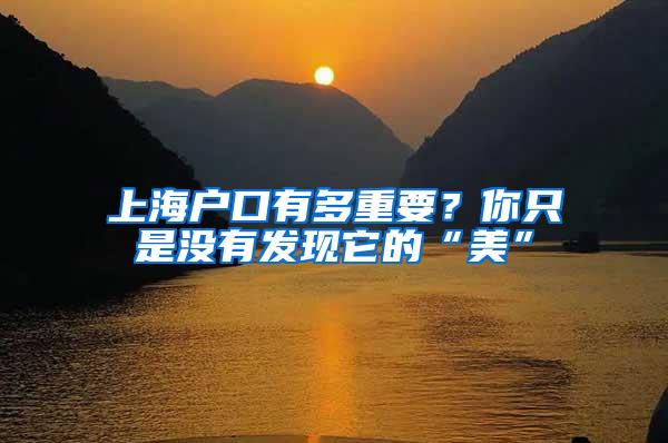 上海户口有多重要？你只是没有发现它的“美”