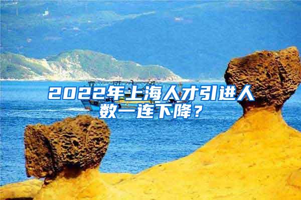 2022年上海人才引进人数一连下降？