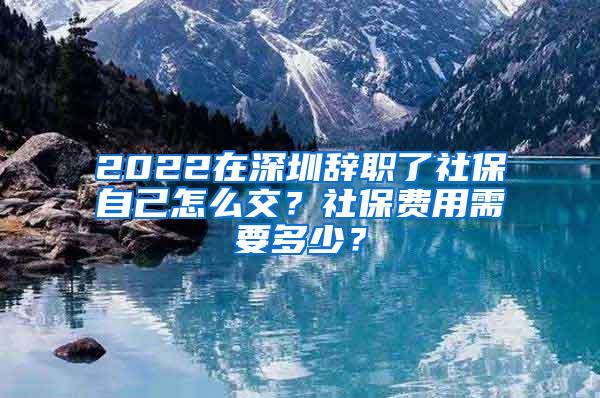 2022在深圳辞职了社保自己怎么交？社保费用需要多少？