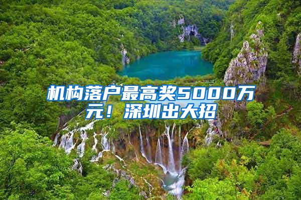 机构落户最高奖5000万元！深圳出大招→