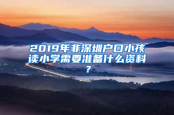 2019年非深圳户口小孩读小学需要准备什么资料？