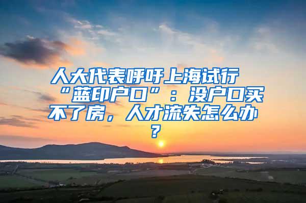 人大代表呼吁上海试行“蓝印户口”：没户口买不了房，人才流失怎么办？