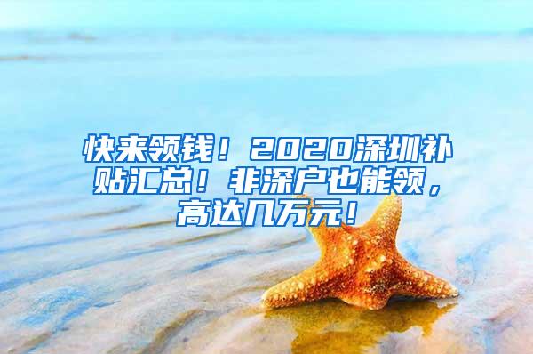 快来领钱！2020深圳补贴汇总！非深户也能领，高达几万元！