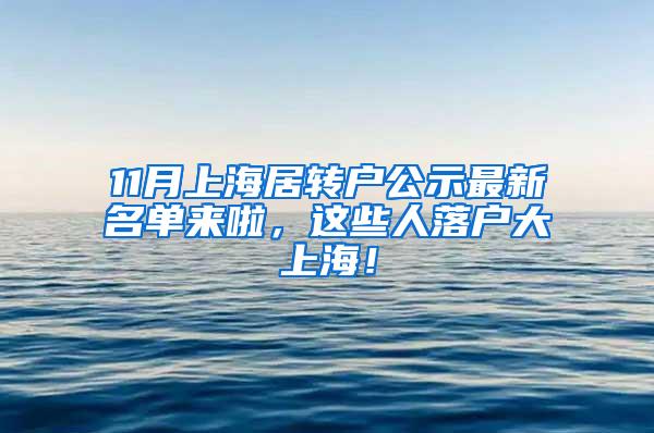 11月上海居转户公示最新名单来啦，这些人落户大上海！