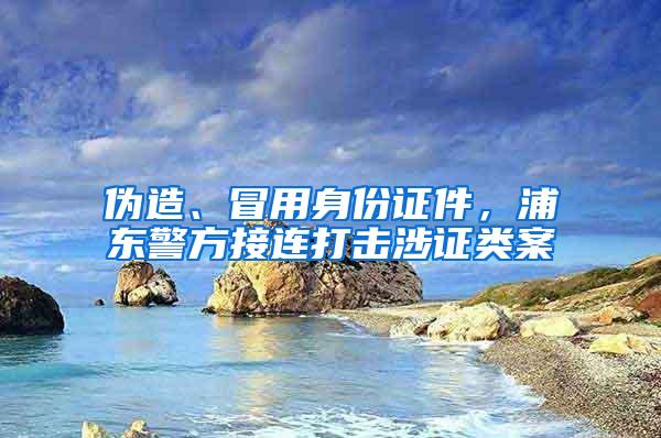 伪造、冒用身份证件，浦东警方接连打击涉证类案