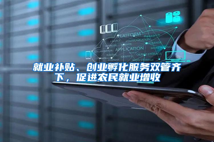 就业补贴、创业孵化服务双管齐下，促进农民就业增收