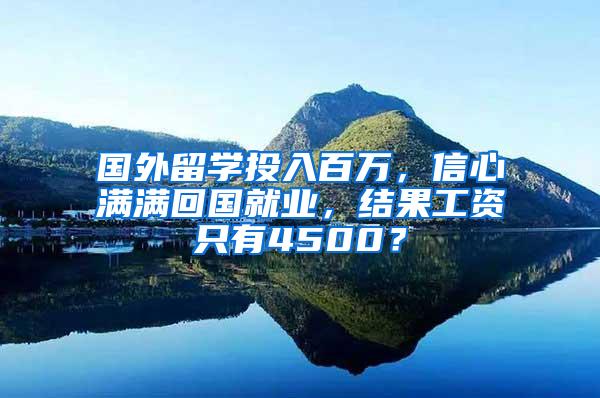 国外留学投入百万，信心满满回国就业，结果工资只有4500？