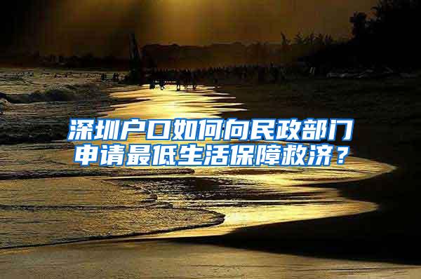 深圳户口如何向民政部门申请最低生活保障救济？