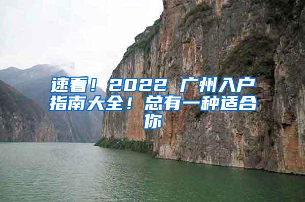 速看！2022 广州入户指南大全！总有一种适合你