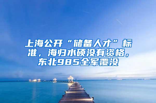 上海公开“储备人才”标准，海归水硕没有资格，东北985全军覆没