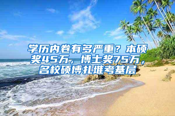 学历内卷有多严重？本硕奖45万，博士奖75万，名校硕博扎堆考基层