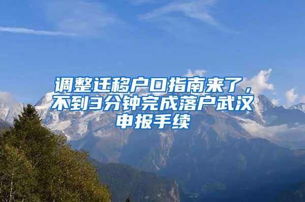 调整迁移户口指南来了，不到3分钟完成落户武汉申报手续