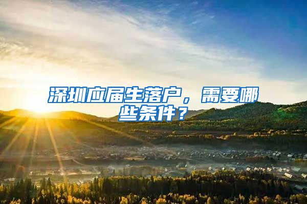 深圳应届生落户，需要哪些条件？