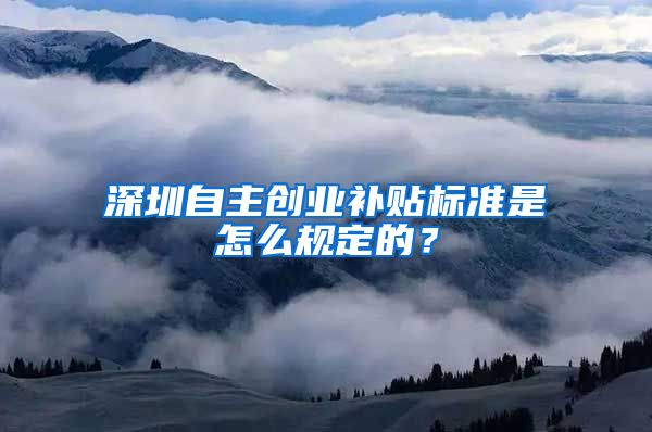 深圳自主创业补贴标准是怎么规定的？