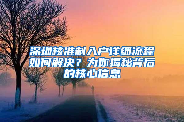 深圳核准制入户详细流程如何解决？为你揭秘背后的核心信息